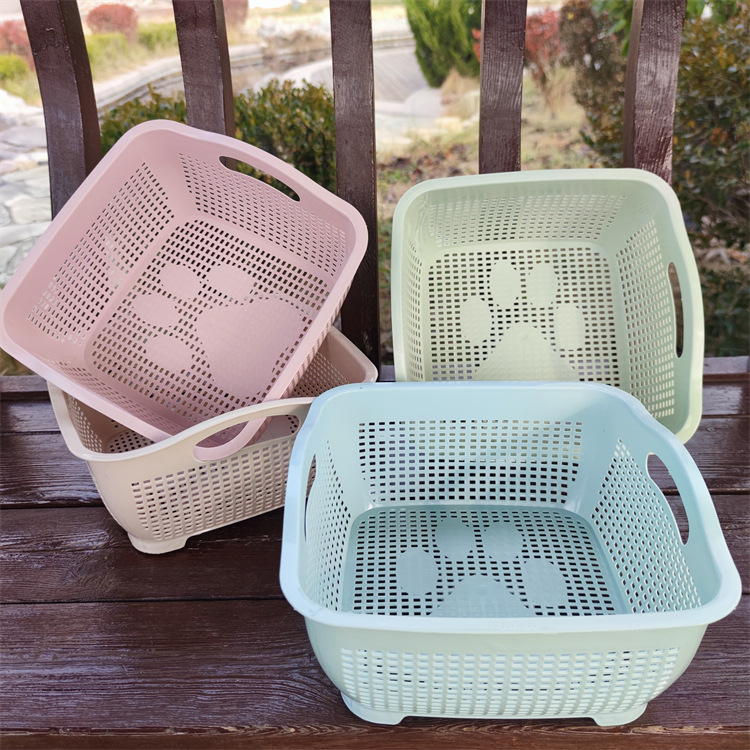 Cesta de drenaje de plástico cuenca de lavado vegetal cocina plato de fruta multifuncional cesta de verduras de plástico cesta de lavado de verduras cuadradas