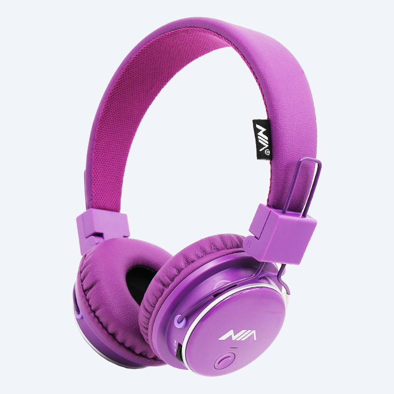 Auricular NIA-Q8 Bluetooth auriculares tarjeta MP3 radio compacto plegable suave orejeras sin presionar los oídos