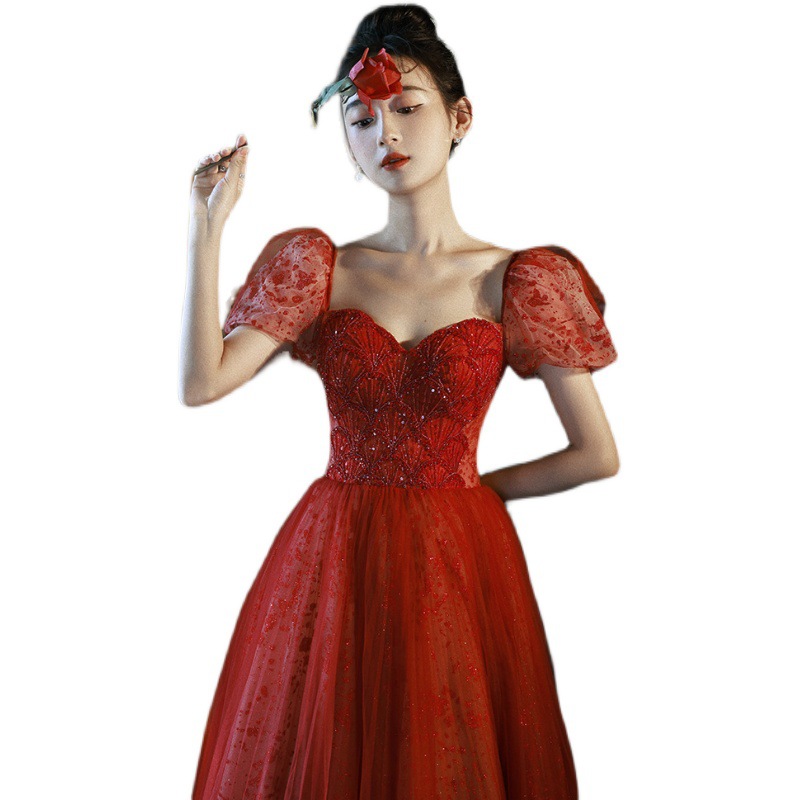 Vestido de novia estilo 2026, vestido de compromiso para mujer, vestido de noche elegante informal de verano para banquete.