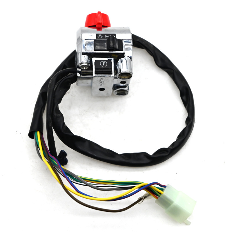 Montaje de interruptor de manillar de motocicleta modificado faro apagado ignición bocina de cambio de luz asiento de guardianas combinación de botón accesorio