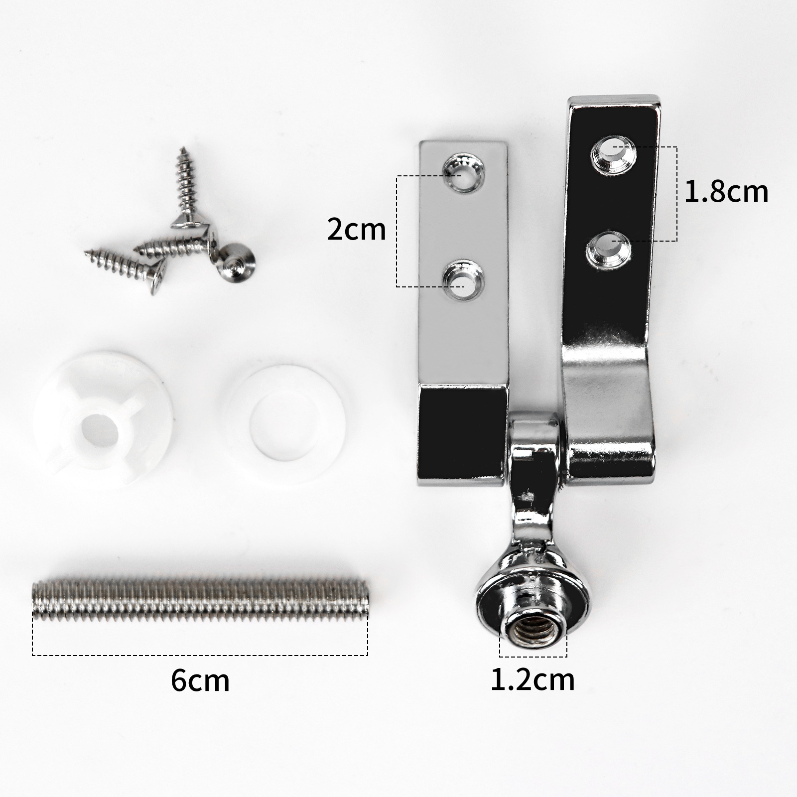 Tapa de inodoro universal, bisagra, bisagra cromada, perno de tapa de inodoro, tornillo, tuerca, accesorios de tapa de inodoro image 3