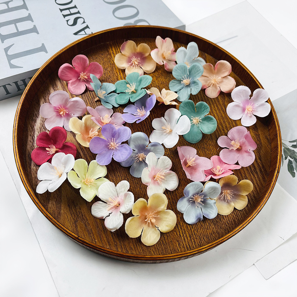 Simulación de Begonia flor de color DIY pequeña flor de ciruela tocado accesorios de material de flor flor de flores para el hogar decoración de fotografía