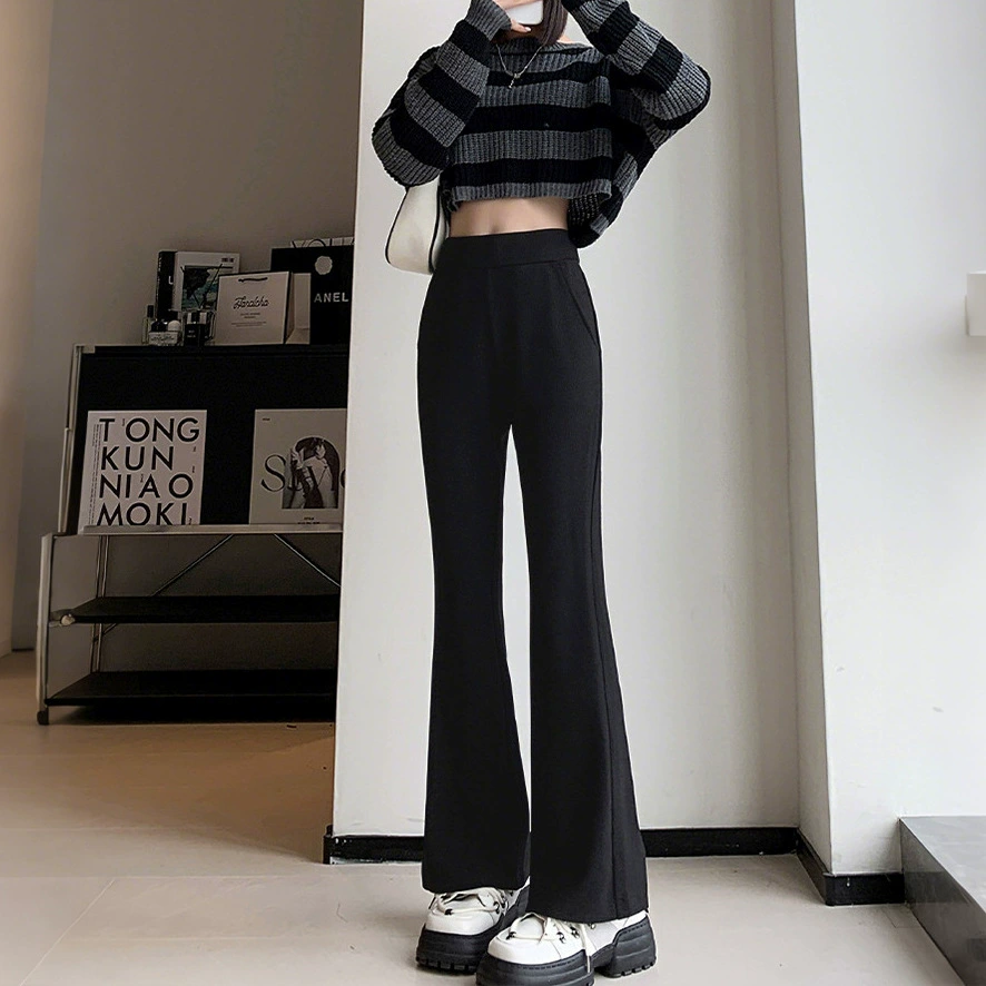 Тепло и морозостойкость! Плюшевые толстые микро-ламы 2024 Тонкие тонкие дикие повседневные брюки с высокой талией