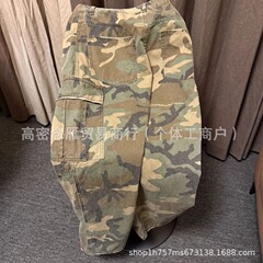 オールシーズン着用可能「ST ヘビーハンドメイドパッチカットレトロパンツ ウォーリングスーツ 迷彩オーバーオールパンツ K991」