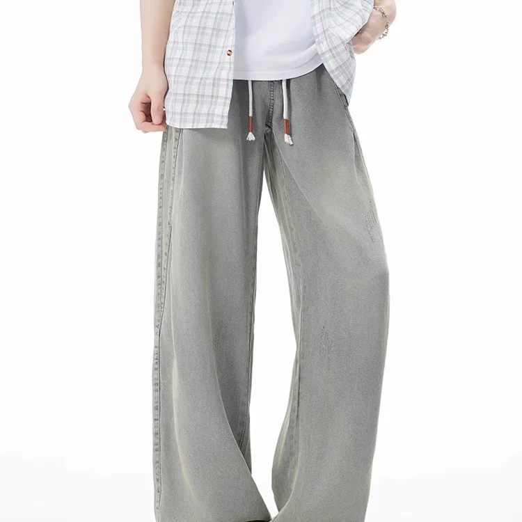 Летние тонкие джинсы брюки свободный крой oversize