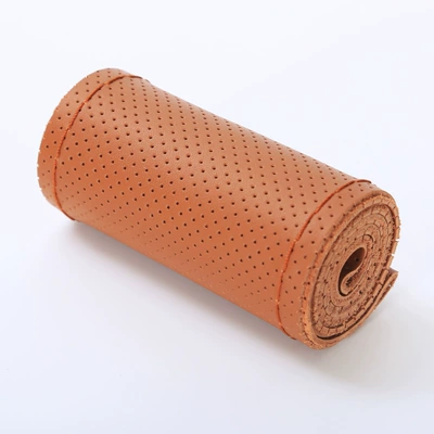 Steering wheel cover, Hand-Stitched Steering Wheel Cover, Car - full-hole-brown-brown-thread-36cm