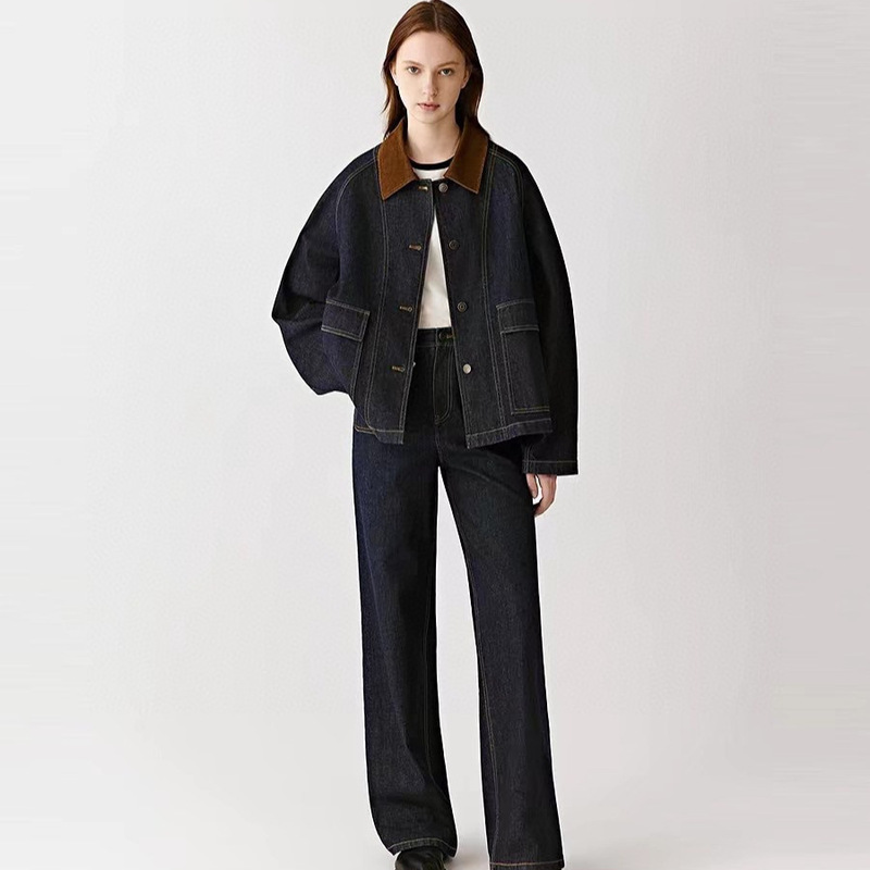 Soil Denim Jacket Xiaohe Women's 2025 Autumn New Cotton Stretch Denim Bahn Style Short Jacket Jeans