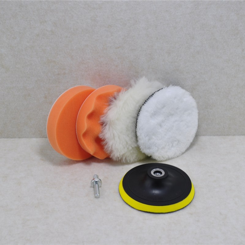 汽车美容抛光海绵盘34567英寸打蜡抛光轮自粘海绵轮羊毛球打磨垫