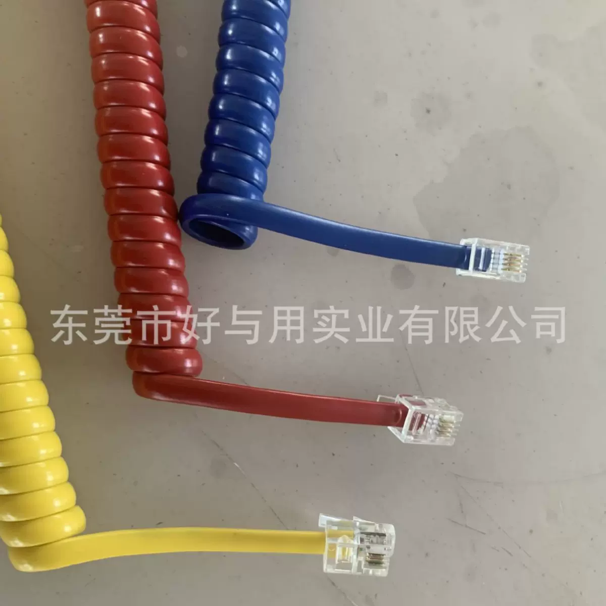 4芯纯铜扁线电话弹簧线PJ9成型黑色电话听筒连接网络电话机电话线