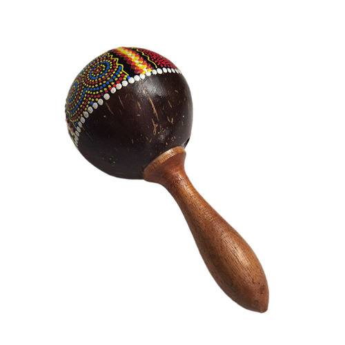 Indonesian original coconut shell sand hammer musical instrument painted professional hand-cranked rhythm sand ball folk accompaniment small percussion accessories
