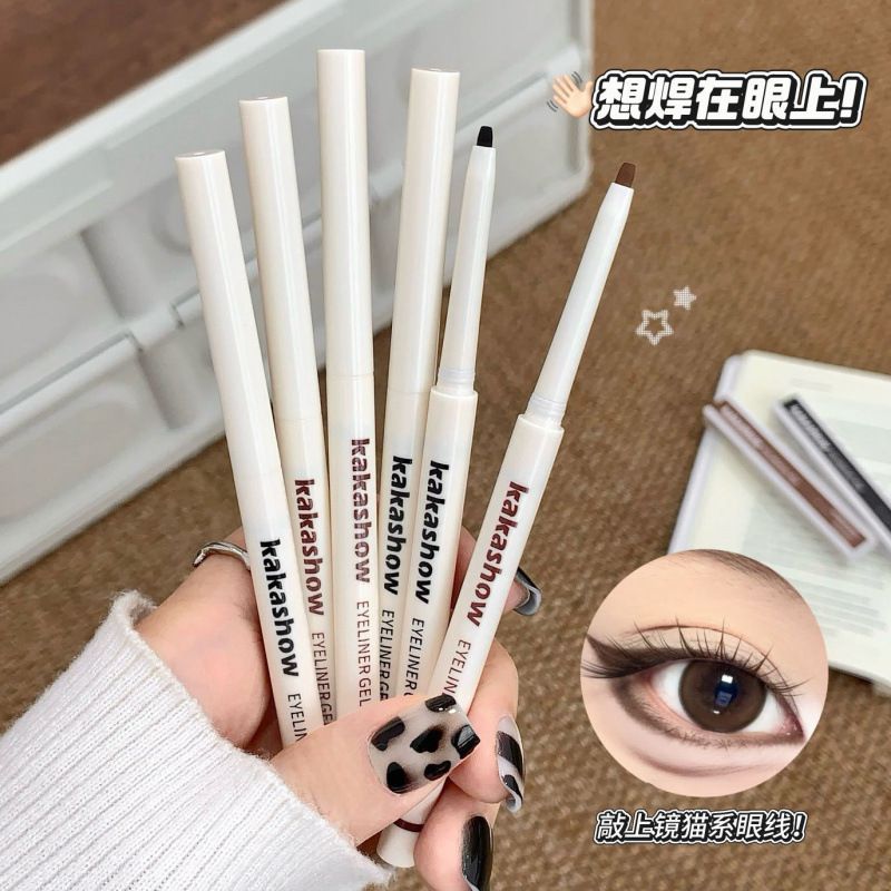 kakashow natural delicado delineador de ojos, color natural duradero, no es fácil de manchar, impermeable a prueba de sudor del delineador de ojos image 3