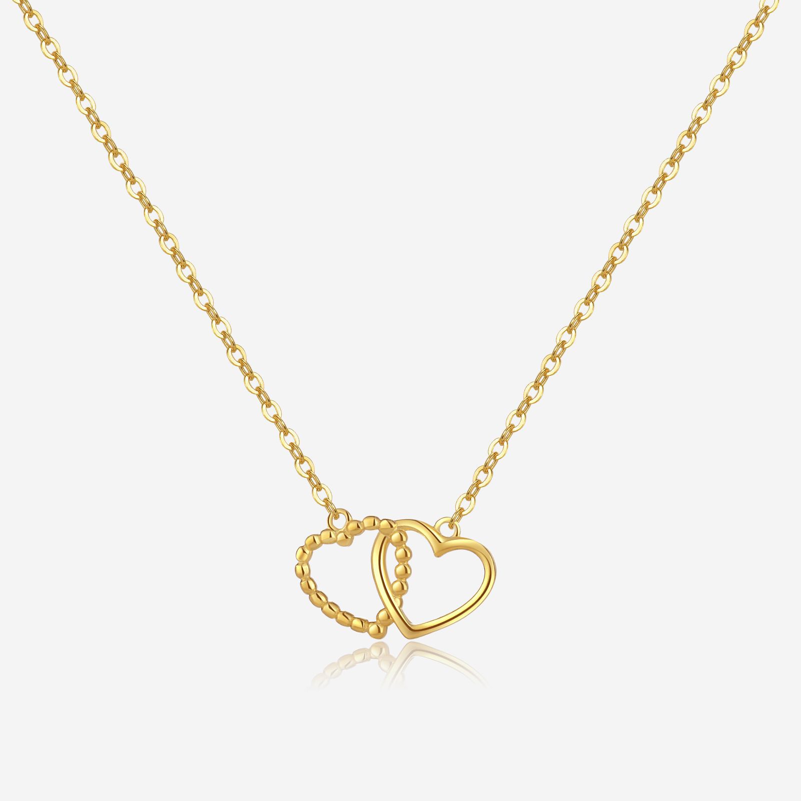 3g Weight 0.05µm-0.08µm Gold Plating Thickness 925 Sterling Silver Plating Heart Shape Pendant Necklace