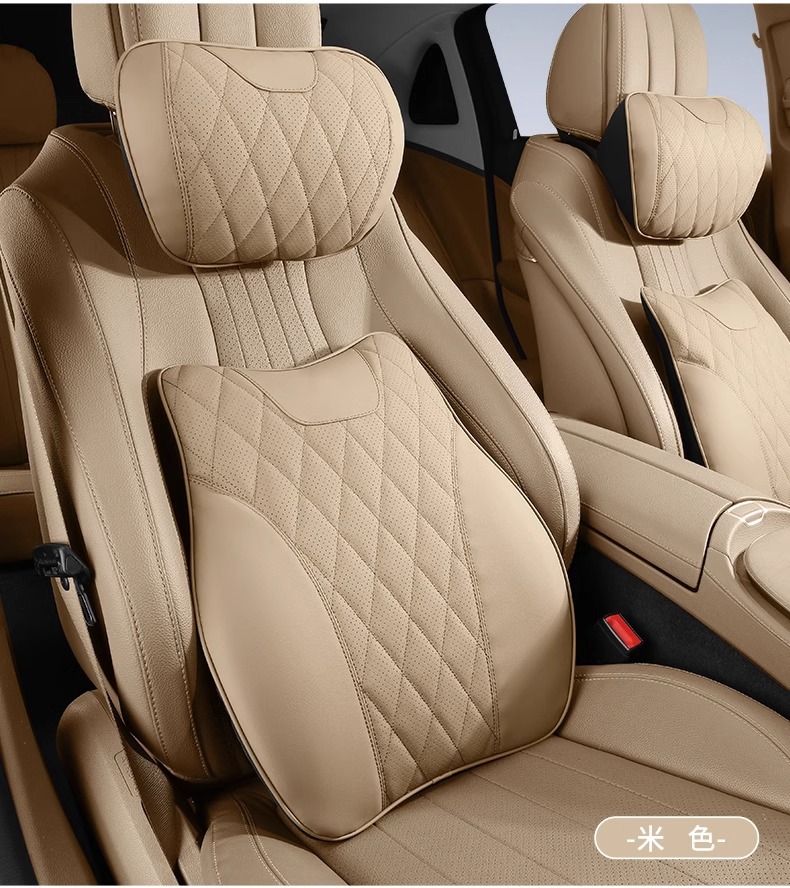 Suitable for Mercedes-Benz, Bmw and Audi Cars, Comfortable Headrest, Lumbar Support, Neck Pillow, Universal High-End Interior Supplies for All Seasons