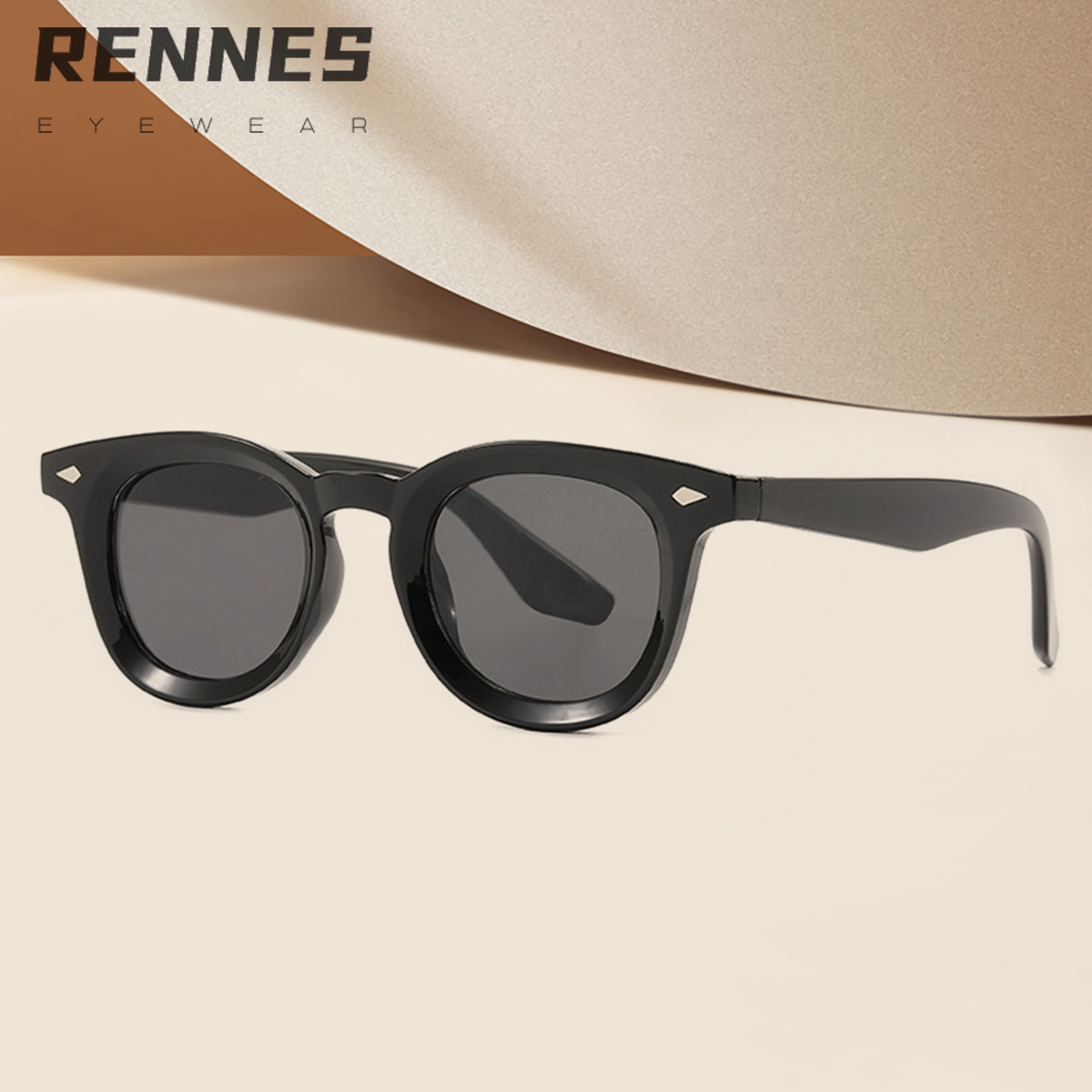 Gafas de sol de uñas de arroz de moda con marco ovalado retro europeo y americano