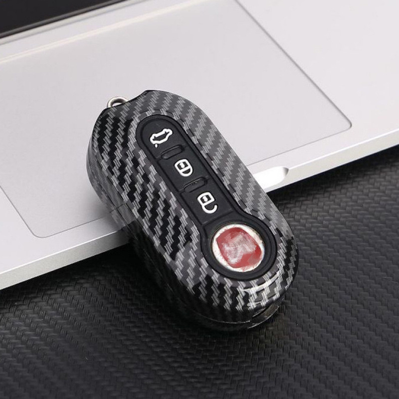 Suitable for Overseas Fiat Feixiang Old Fiat Ottimo Pleasure Carbon Fiber Pattern Key Case Keychain
