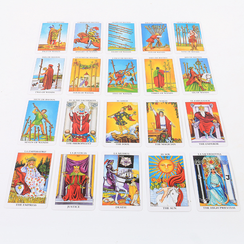 Rider Waite Tarot Karten Spanisch-englisch Spielkarten Set_voghion.com