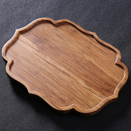Bamboo Heavy Bamboo Small Dry Tea Tray Creative Oval Pot Holder Household Simple Tray Tea Sea Tea Ceremony Accessories
