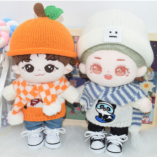 20cm baby clothes sweater hat scarf set 20cm star doll dress up replacement clothes toy accessories