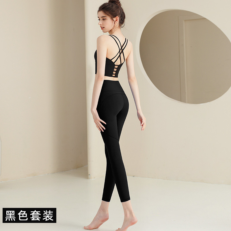 ヨガ服セット上着運動下着美背高腰提尻専門運動ランニングフィットネストレーニング