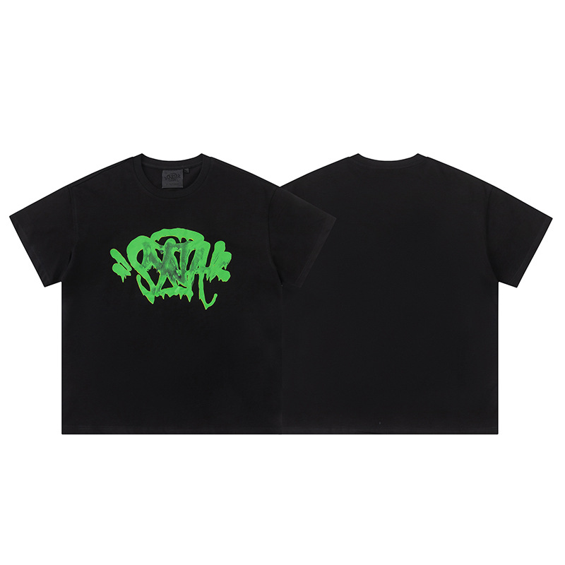 高品質SYnaWorldヒップホップフォームプリント半袖カジュアルルーズTシャツハイストリートショーツSyna Word