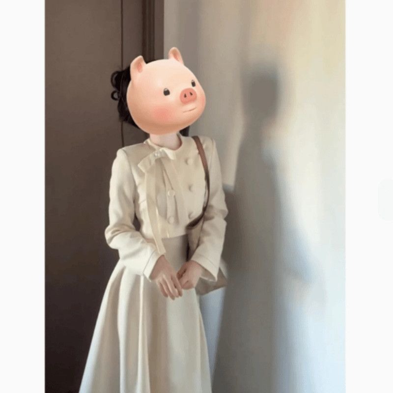 Three-Piece Set of Rich Daughter's Little Fragrant Bow-Style Jacket and Half-Length Skirt