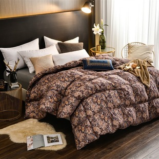 Cotton 95 white goose down duvet for spring and autumn single double quilt core autumn and winter thickened cotton printed duvet wholesale