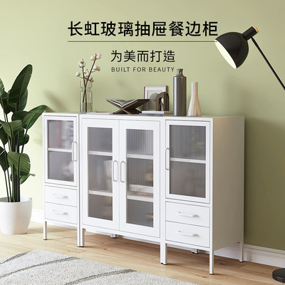 kitchen Sideboard Light extravagance Simplicity household Iron art Changhong Glass door small-scale Lockers Restaurant Storage cabinet
