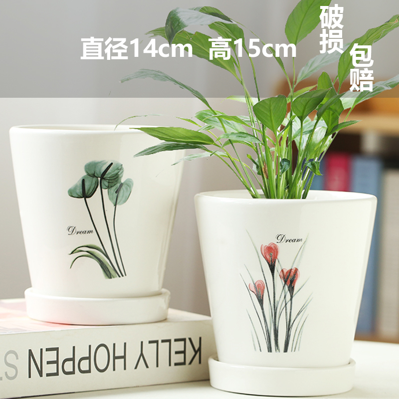 강화된 두 개의 중간 크기 꽃 - 세라믹 - 대형