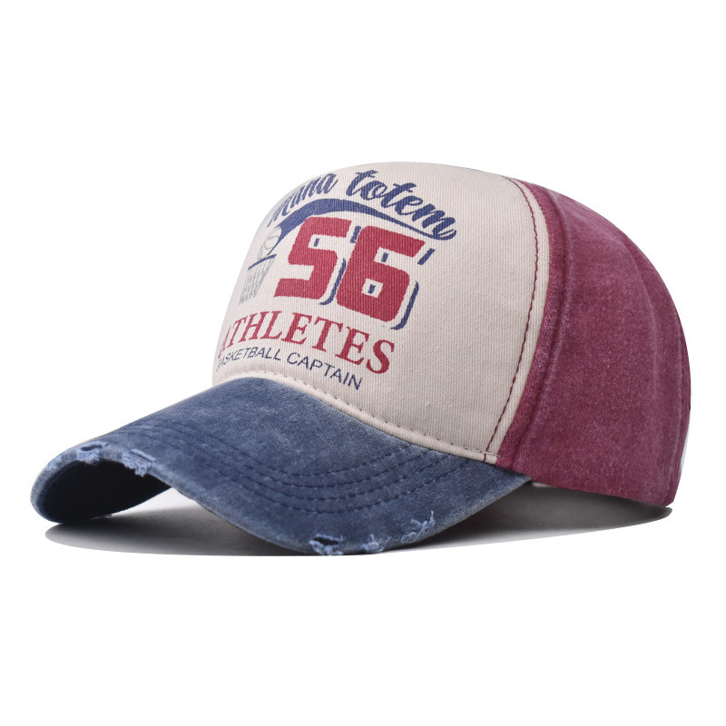 Comercio exterior nuevo Denim lavado apenada gorra de béisbol carta de impresión gorra de béisbol grande bordado hip hop sombrero casual cap