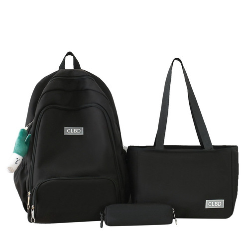 2024 Korean Style Fashion Casual School Bag Lightweight Student Backpack Set of 3 Campus Large Capacity Dual-Shoulder Bag