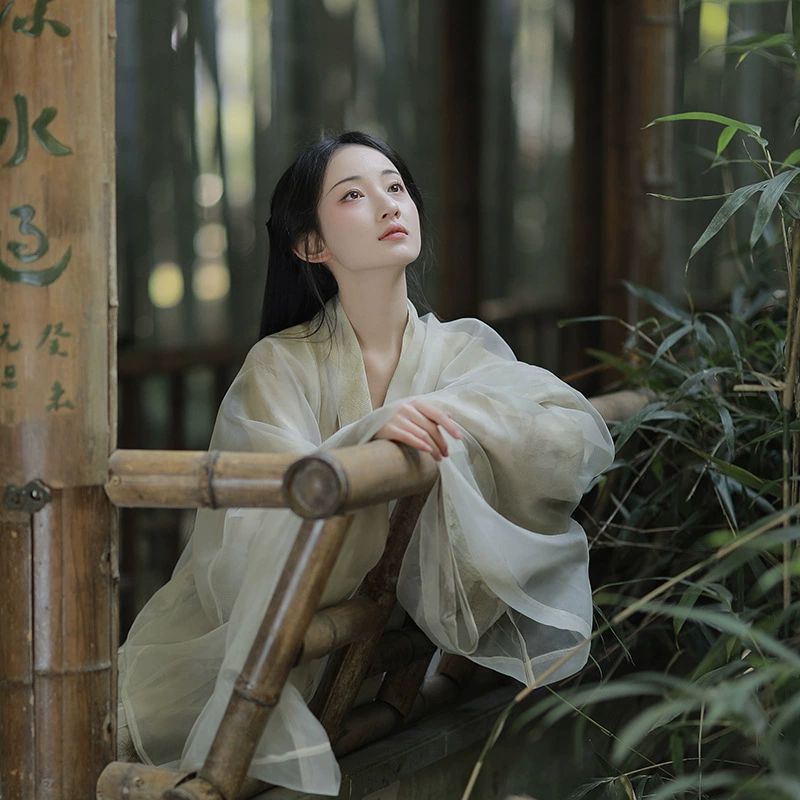 【•Tianyou】Весна 2024, новый оригинальный комплект длинной рубашки с перекрестным воротником в стиле династии Сун и пальто династии Ханфу Хань.
