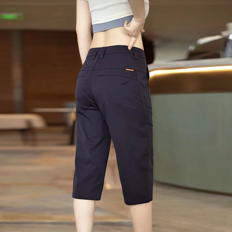 Men's High-End Ice Silk Cropped Pants 2026 New Style Casual Shorts Summer Thin Slim Straight 7/8 Length Pants