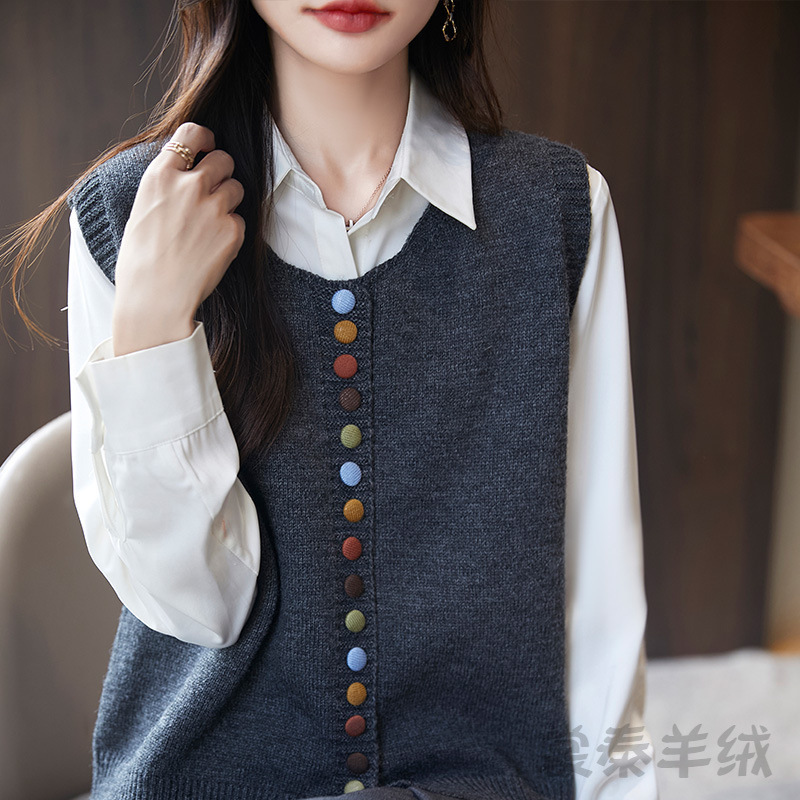 轻奢高级感无袖马甲女新款时尚针织衫背心叠穿套头休闲打底衫坎肩|undefined