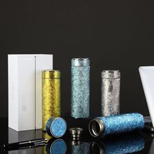 高颜值纯钛内胆保温杯家用办公便携泡茶杯大容量商务直身礼品杯