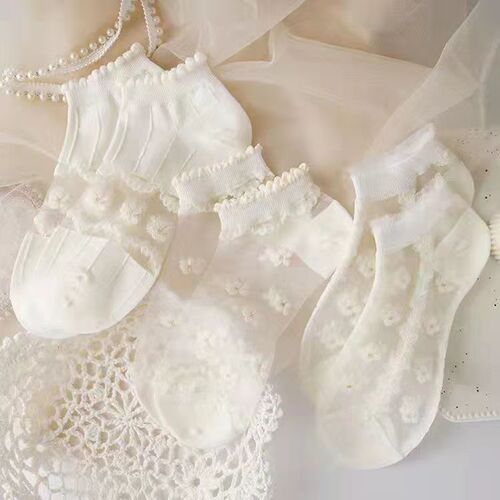 White summer socks for women ins fashion versatile socks summer thin lolita cute Japanese jk boat socks for women
