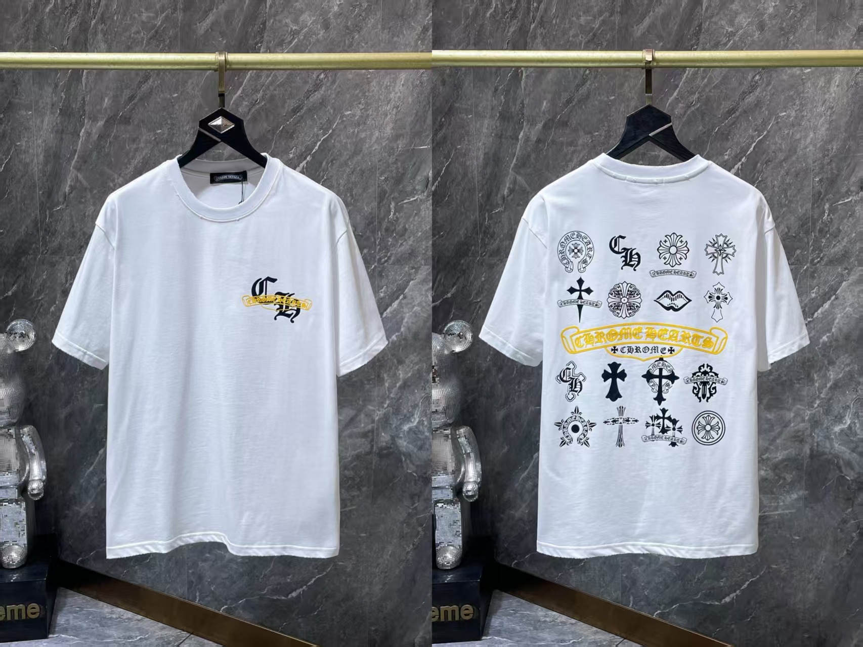 Chrome Heart 24 nuevo Crocodile de verano de moda europea y americana camiseta de manga corta para hombres y mujeres