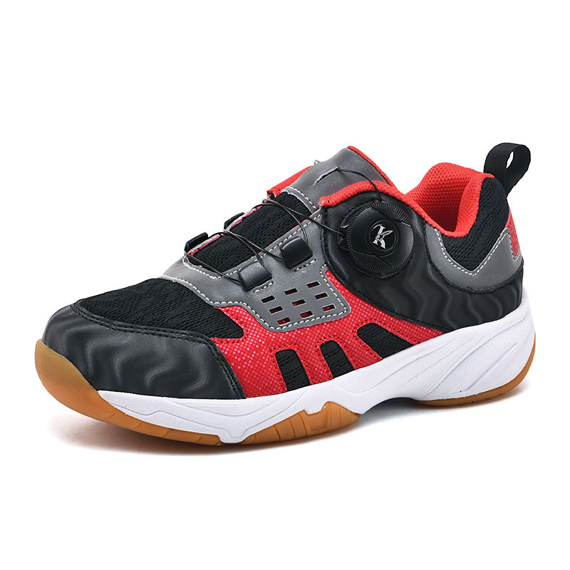 Zapatos de bádminton profesionales de carbono real botón mágico para niños zapatos de malla antideslizante para niños zapatos de deporte transpirables para niños y niñas