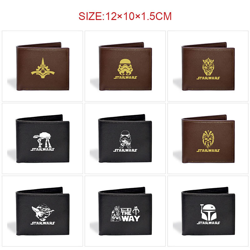 Star Wars Merchandise Short Wallet 80% off Full-Color Printed Pu Wallet for Men and Women Anime Coin Purse Leather Wallet