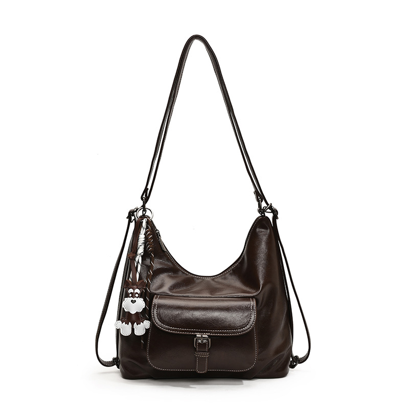 Vintage Maillard brazalete, mochila de mujer, invierno 2024 nuevo estilo simple de hombro de gran capacidad.