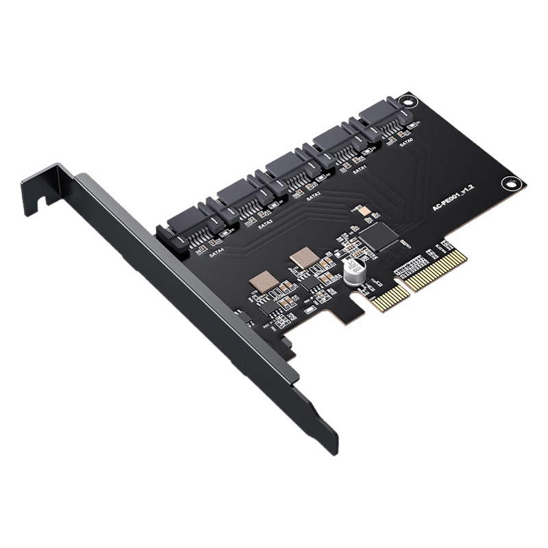 En stock PCIE a 16 10 8-Port SATA3.0 adaptador de tarjeta de escritorio del ordenador chasis SSD caja del adaptador