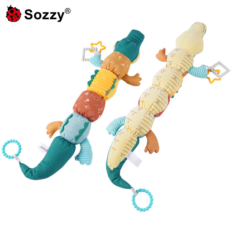 Sozy recién nacido bebé altura gobernante infantil 0-1 años cocodrilo educativo calmante muñeca de peluche bebé juguete