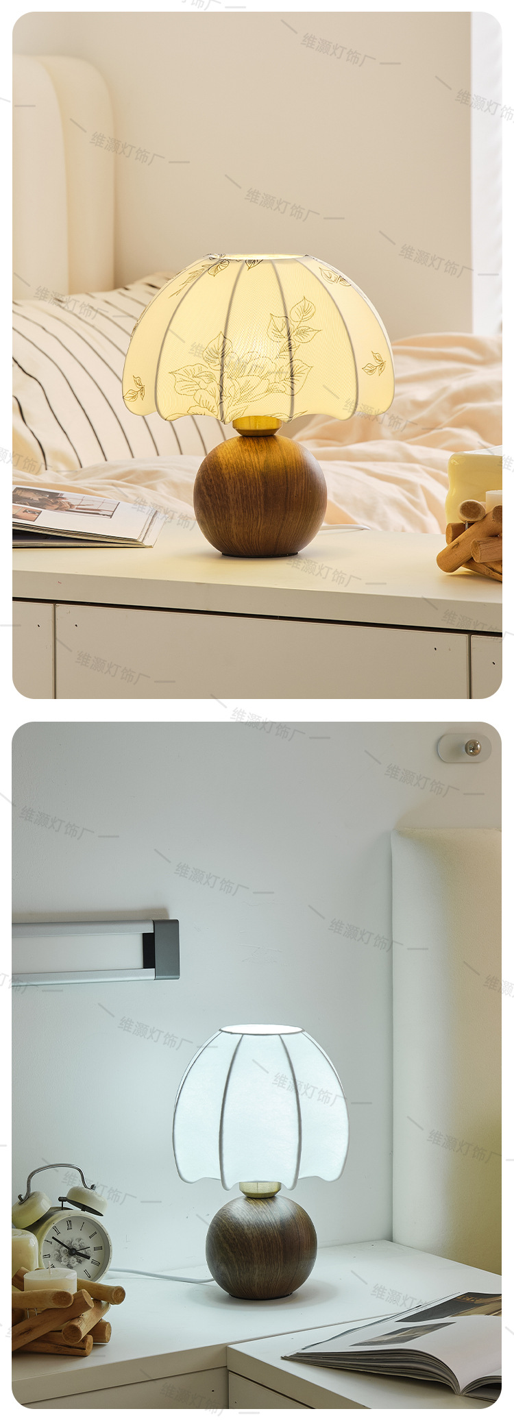 创意法式陶瓷台灯花纹复古民宿卧室床头灯客厅装饰台灯桌面摆件灯详情9