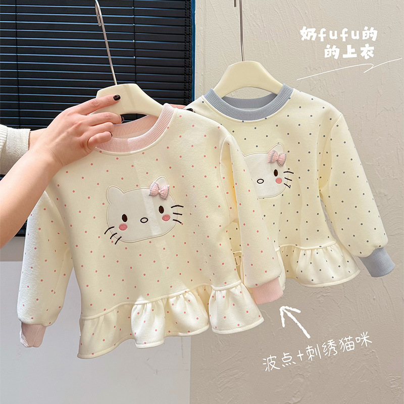 女童春季新款长袖卫衣女宝宝韩版百搭上衣儿童洋气时尚衣服童装潮