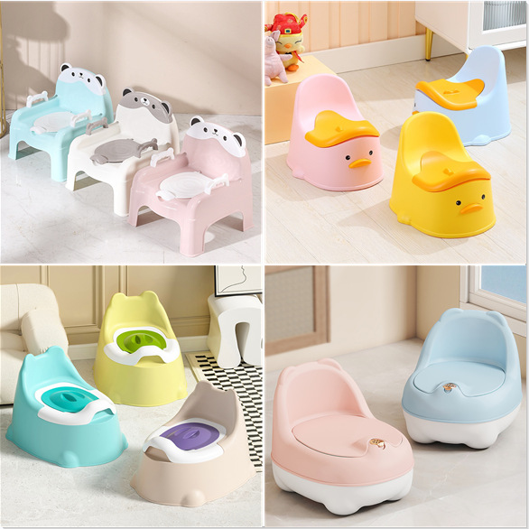 New Cartoon Children's Toilet Male and Female Baby Potty with Lid Household Plastic Urinal Portable Toilet