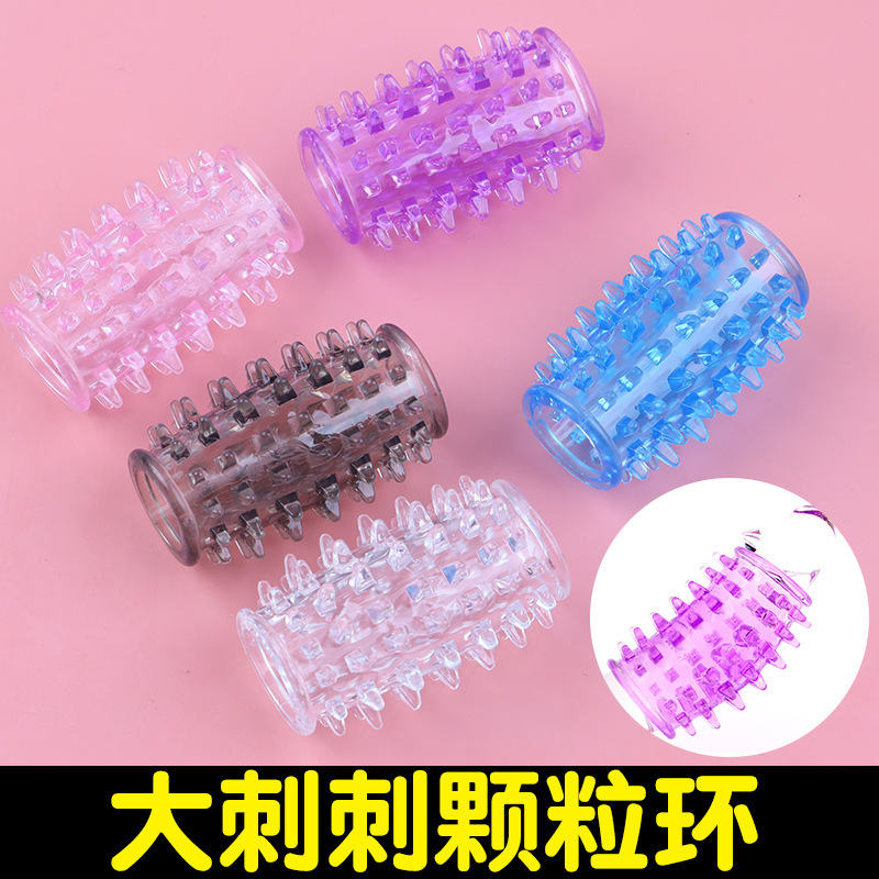 Finger Sleeve Set with Caterpillar Texture, Soft Silicone-Feel, Purple Large Size — detail image 1