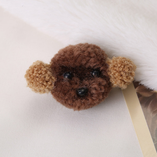 Khaki plush Teddy dog ​​hair ball accessories handmade DIY hairpin material bag key chain pendant accessories