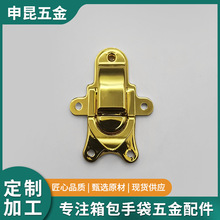 现代简约手袋箱包五金锁锌合金电镀木盒锁批发可加印LOGO支持定制