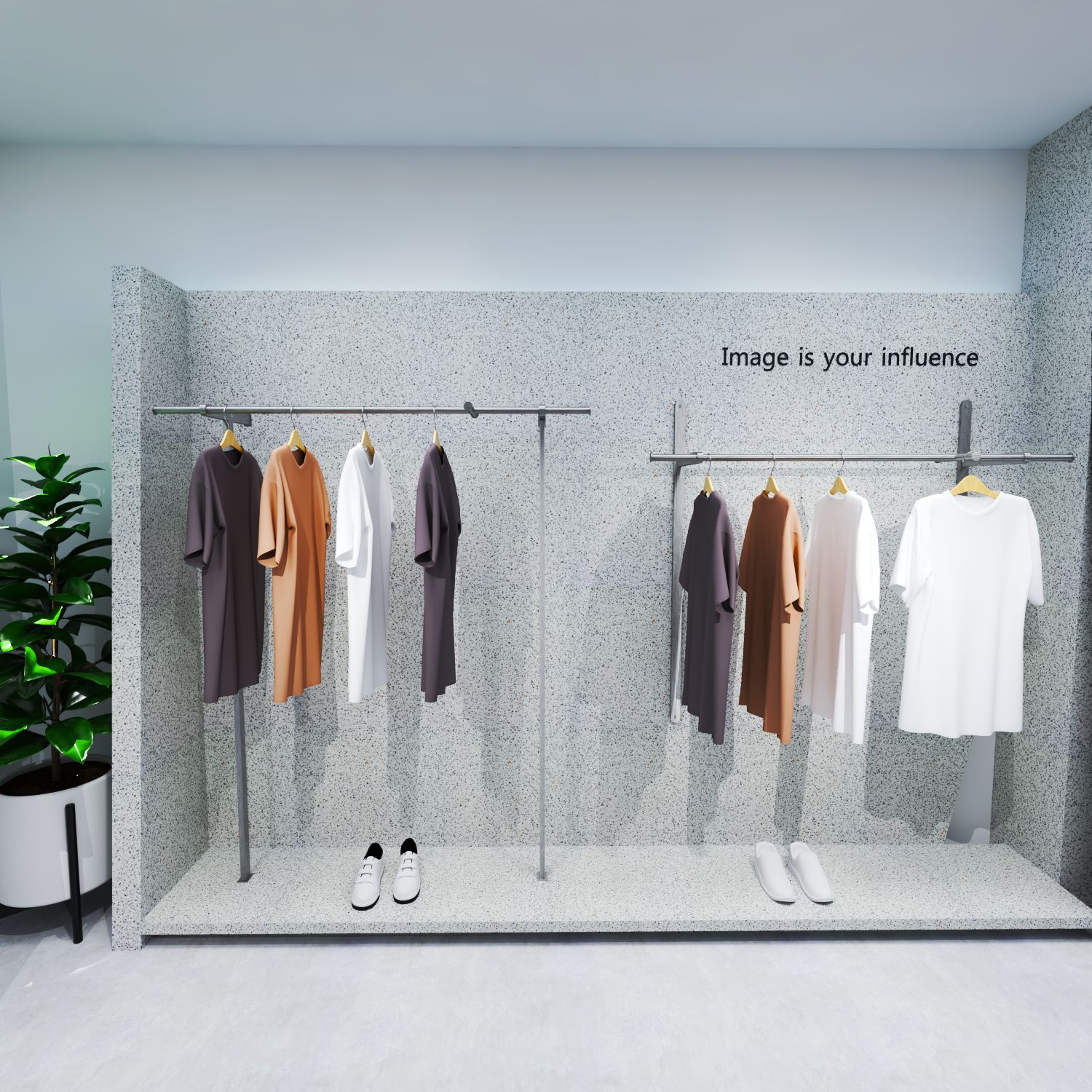 Tienda de ropa estante de exhibición profesional tipo piso estante de isla simple estante de carga de hombres y mujeres estante de exhibición de ropa de acero inoxidable