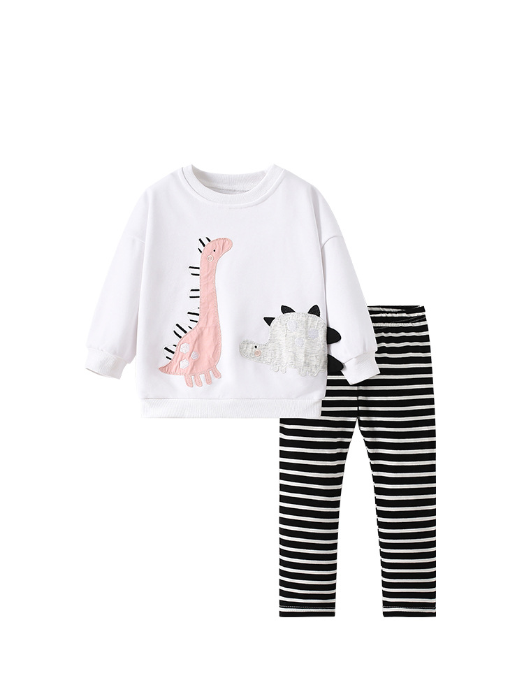 Malwee niñas dos piezas de otoño nuevo estilo de ropa infantil europea y americana de estilo extranjero niñas de cuello redondo manga larga set para niños