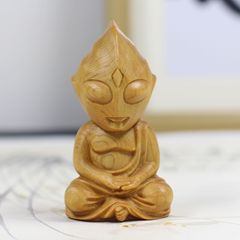 崖柏木雕刻奧特曼創意手把件綠檀實木迪迦佛擺件手辦玩具生日禮物